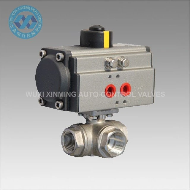 info-1-1 Pneumatic Thread 3 Way Ball Valve