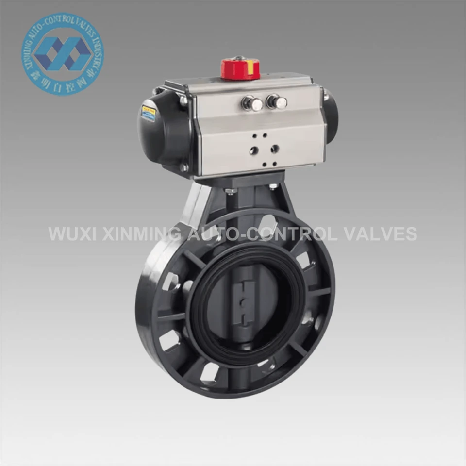 OEM Double Acting Spring Return Dn300Mm mm Upvc Pneumatic Butterfly Valve 1.5 Inches Customizable Pneumatic Valve Butterfly Type