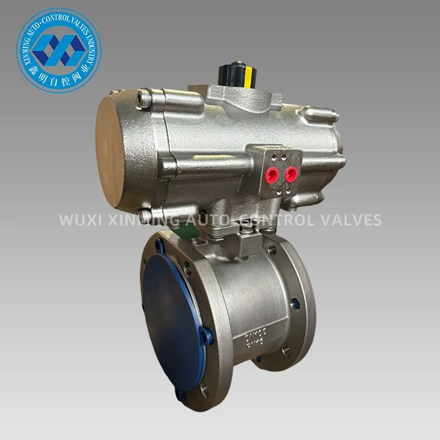 Stainless Steel Wafer Ball Valve With Pneumatic Actuator